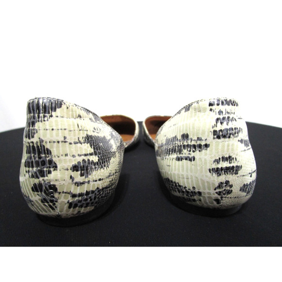 Jeffrey Campbell Beige Snake Print Leather Open Side Point Toe Flats Women 9 - Picture 7 of 11